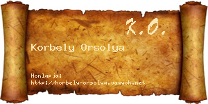 Korbely Orsolya névjegykártya