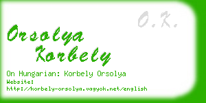 orsolya korbely business card